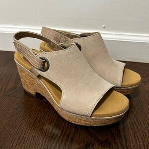 Clark’s suede wedges